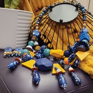 Colorful Beaded Necklace and Earring Set